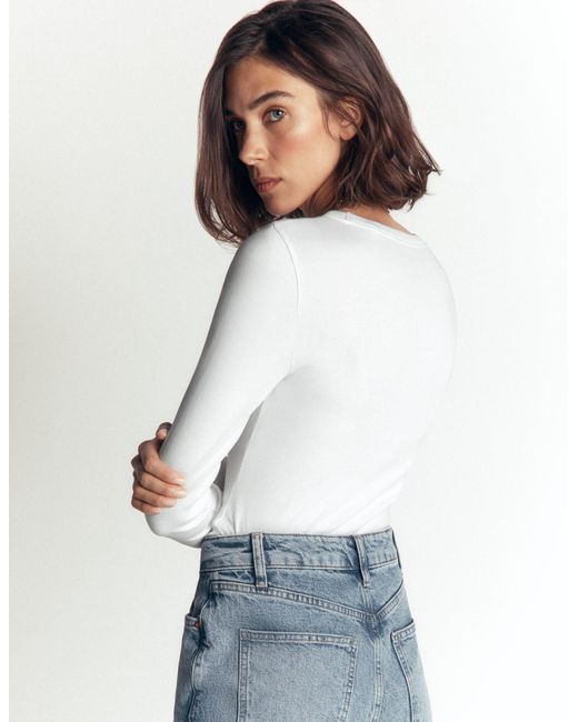 Boden White Annie Essential Crew Neck Top