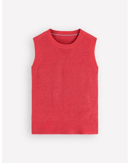 Boden Red Agnes Linen Tank