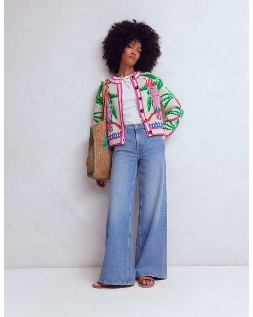 Boden Green Abi Jacquard Cardigan