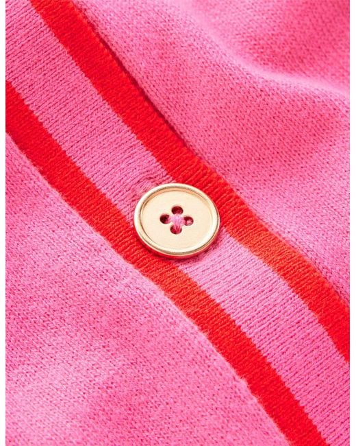 Boden Pink Liz Knitted Collared Cardigan