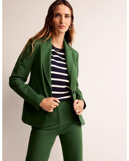 Boden Green Semi Fitted Jersey Blazer