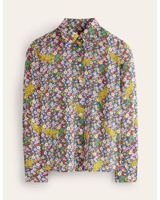 Boden Multicolor Sienna Silk Shirt Multi, Leopard Bud