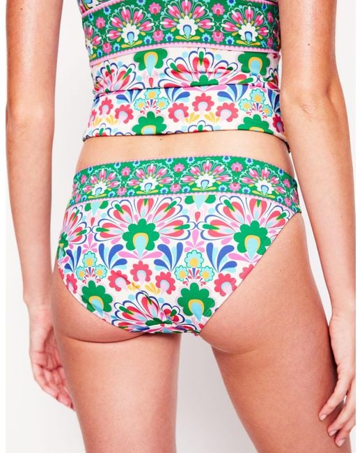 Boden Blue Porto Bikini Bottoms-Multi, Decorative Dandelion