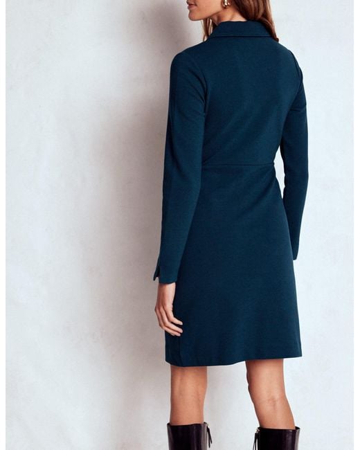 Boden Blue Cam Zip-Up Ottoman Dress