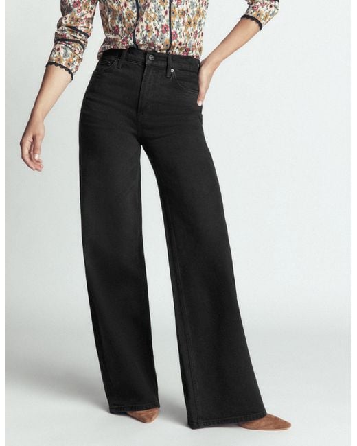 Boden White High Rise Wide Leg Jeans
