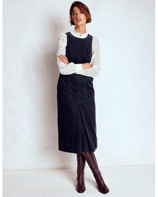 Boden Multicolor Ula Cord-Midikleid Mit Kellerfalte