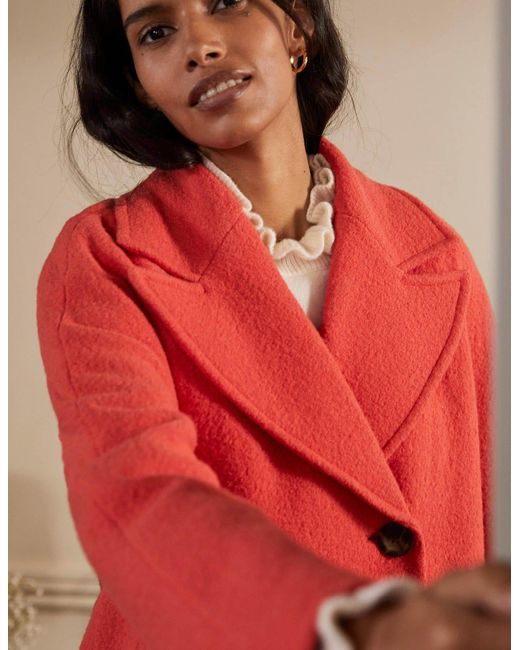 red wool car coat