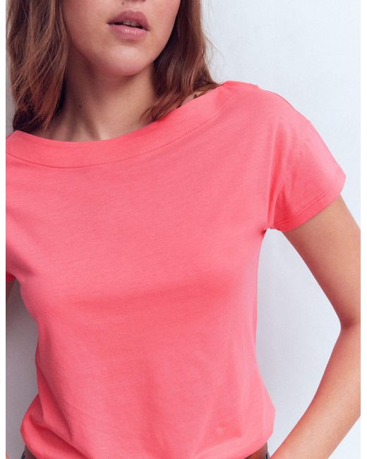 Boden Red Supersoft Boat Neck T-Shirt