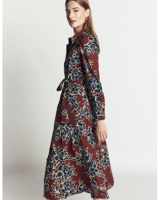 Boden White Maeve Cotton Midi Shirt Dress