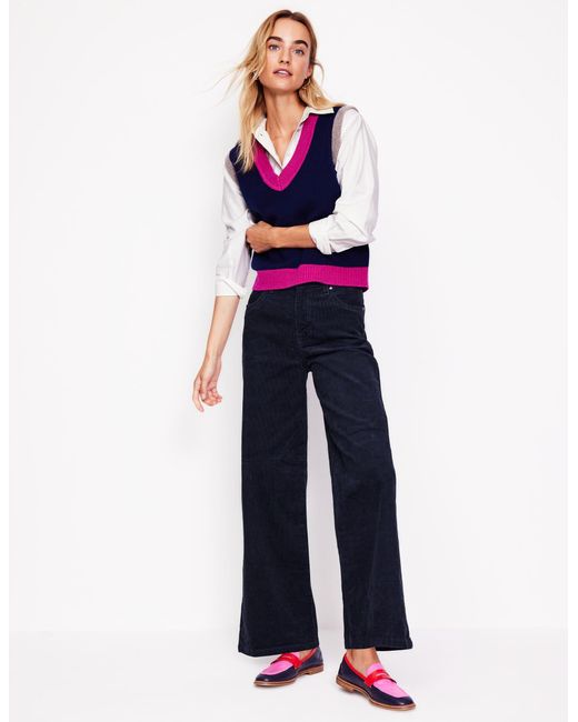 Boden Blue 5 Pocket Cord Wide Jeans