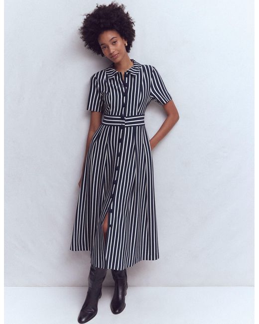 Boden Blue Bridget Ponte Shirt Dress