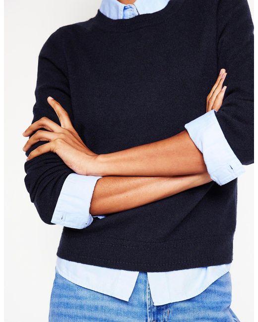Boden Blue Eva Cashmere Crew Neck Jumper