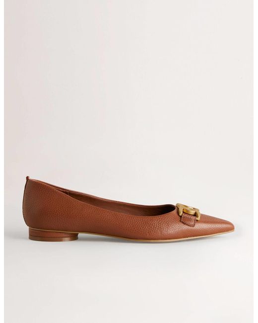 Boden Pointed Toe Detail Flat Shoes in Brown Lyst