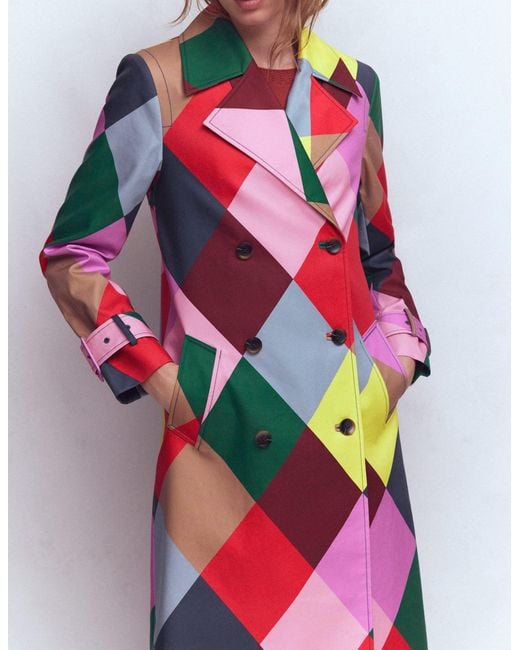 Boden Multicolor Double Breasted Trench