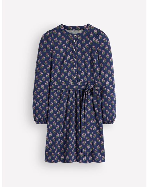 Boden Gray Adele Belted Jersey Dress