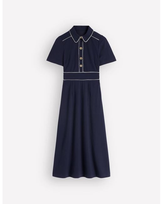 Boden Blue Etta Piping Trim Ponte Dress