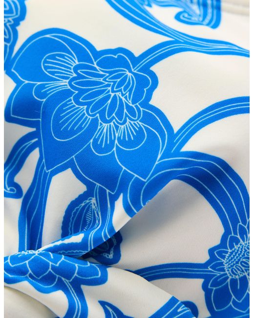 Boden Blue Tie Front Bikini Top