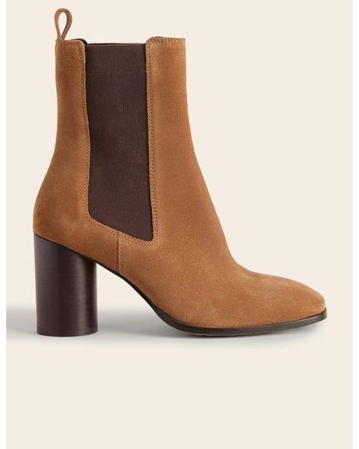 Boden Brown Heeled Chelsea Boots