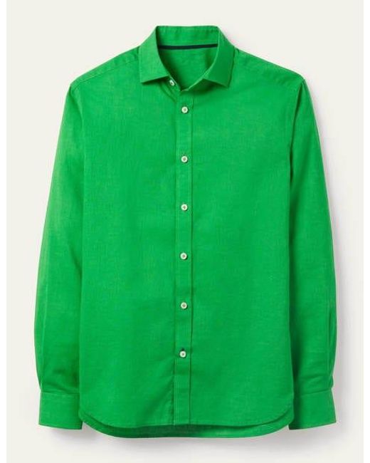 Boden Baumwollleinen-Hemd Herren in Green für Herren