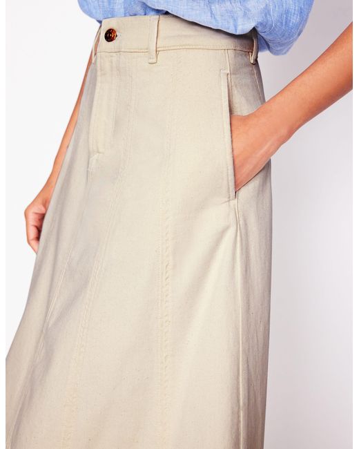 Boden Blue Ausgestellter Jeansrock Mit Bahnendesign