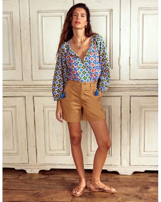 Boden Natural Blouson Sleeve Raglan Top