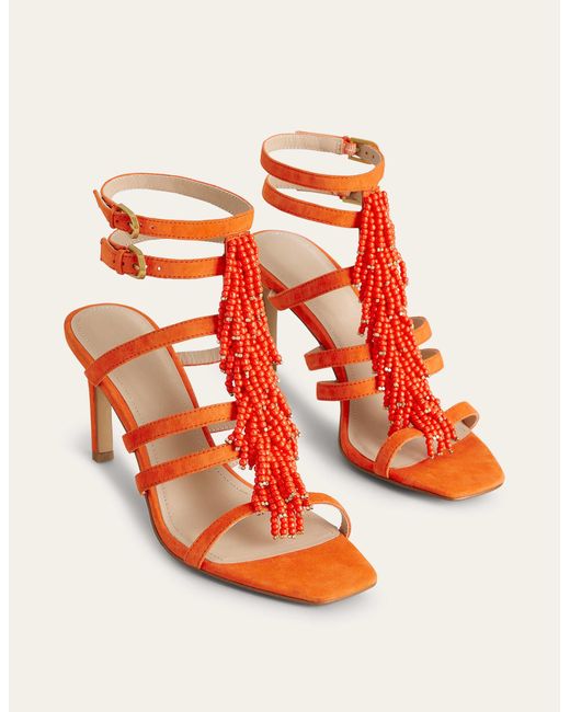Women's Beaded Tassel High Heel Sandals, Pearl Ankle Strap Wedding Shoe,White,35EU/2.5UK/5US  : Amazon.co.uk: Fashion