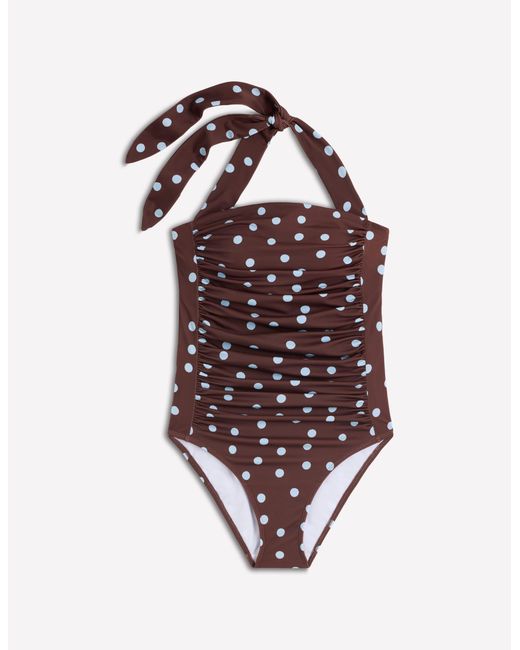 Boden Purple Kythira Ruched Swimsuit