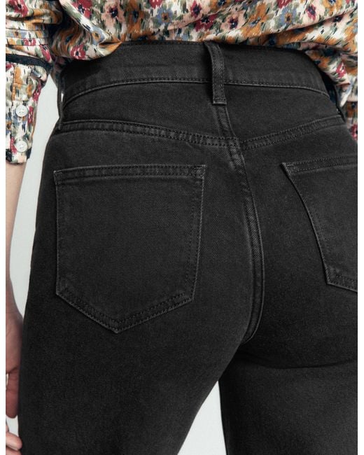 Boden White High Rise Wide Leg Jeans