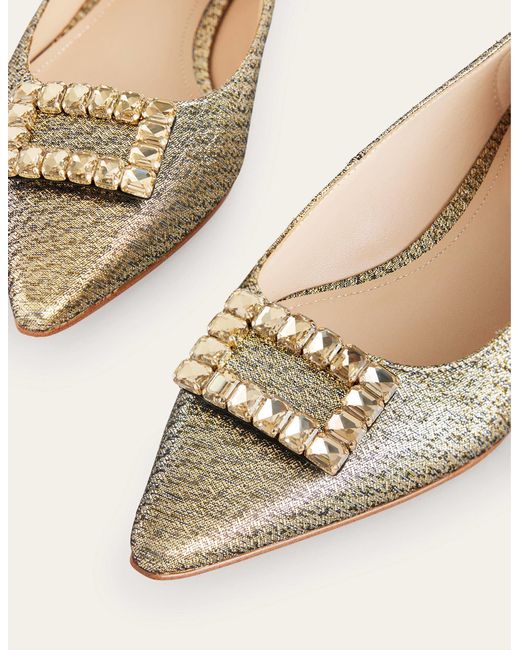 Boden Natural Jewelled-Buckle Flats