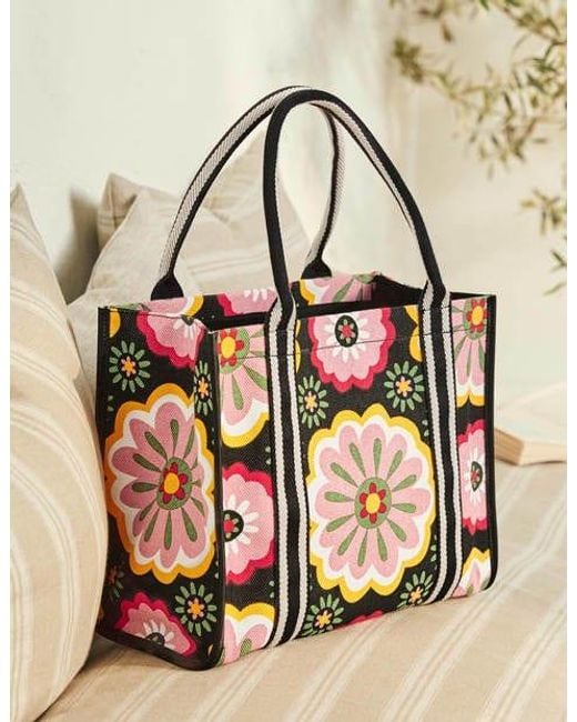 Boden Pink Tilda Canvas Tote Bag, Geo