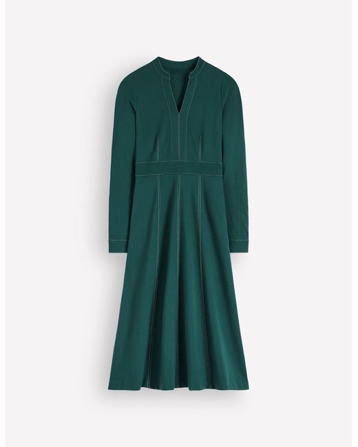 Boden Green Alex Ponte Contrast Midi Dress