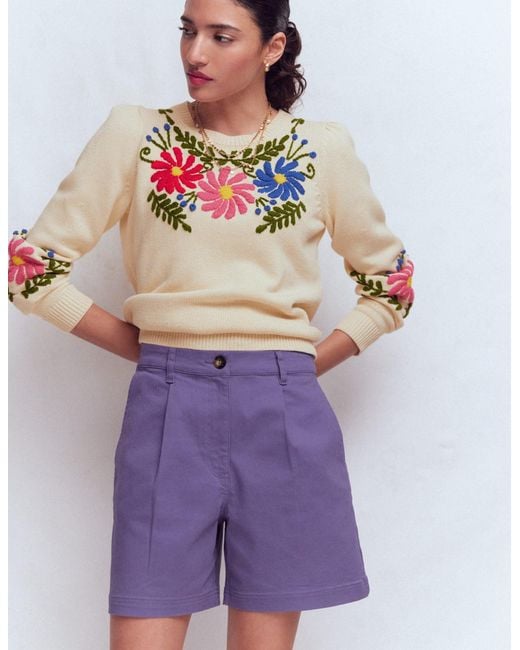 Boden Purple Chino Shorts