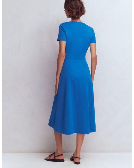 Boden Blue Una Ruched Front Ponte Dress