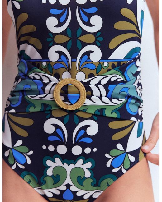 Boden Blue Sorrento Hoop Sash Swimsuit