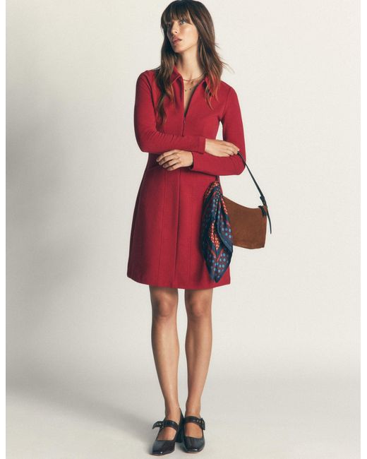 Boden Green Nia Ottoman Long Sleeve Dress