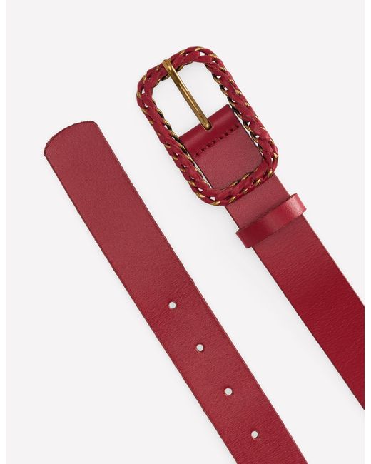 Boden Red Plait Hardware Belt