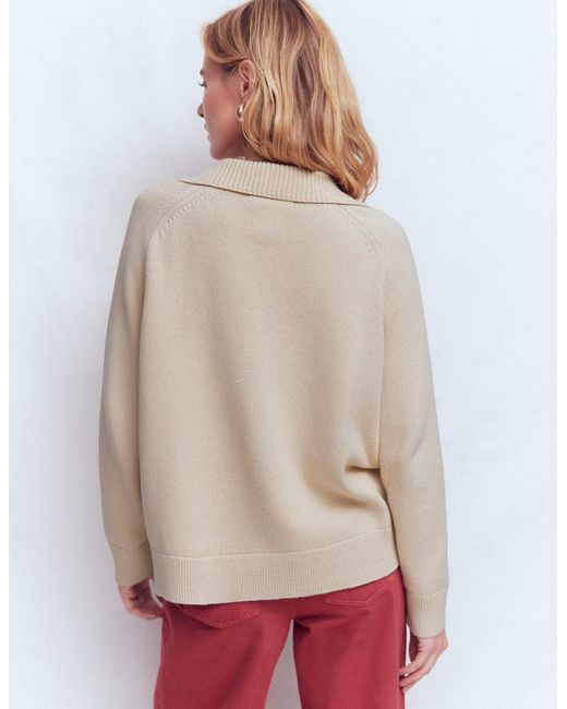 Boden Gray Cotton Henley Jumper