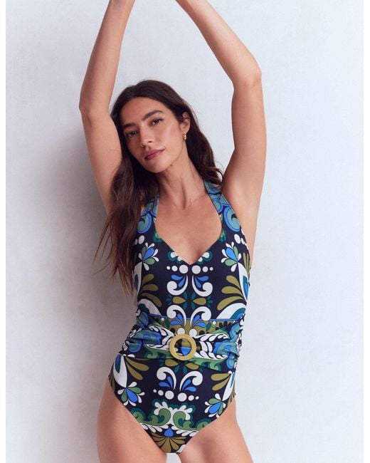 Boden Blue Sorrento Hoop Sash Swimsuit
