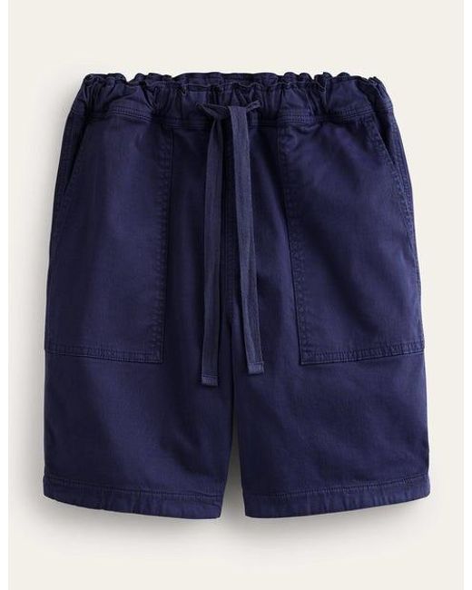 Boden Blue Relaxed Twill Shorts for men