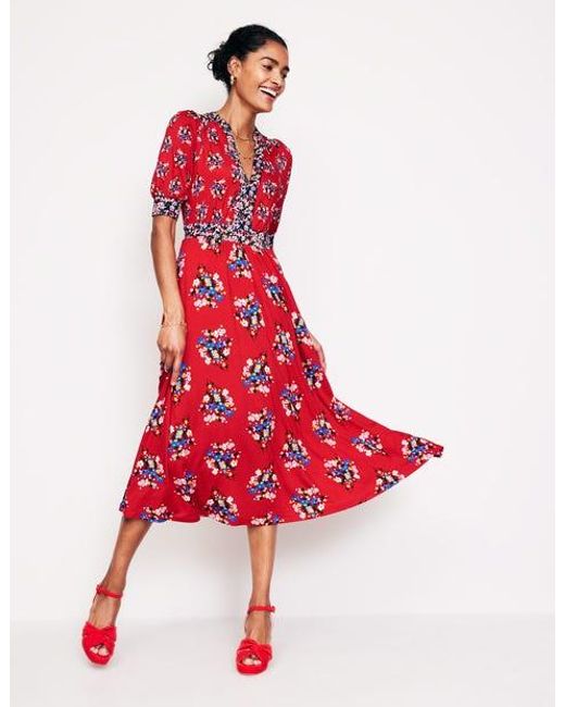 Boden Lily Jersey Midi Tea Dress in Blue Lyst UK