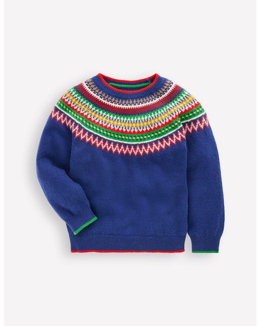 Pull Motif Jacquard-Multi Bleu Saphir Boden pour homme en coloris Blue