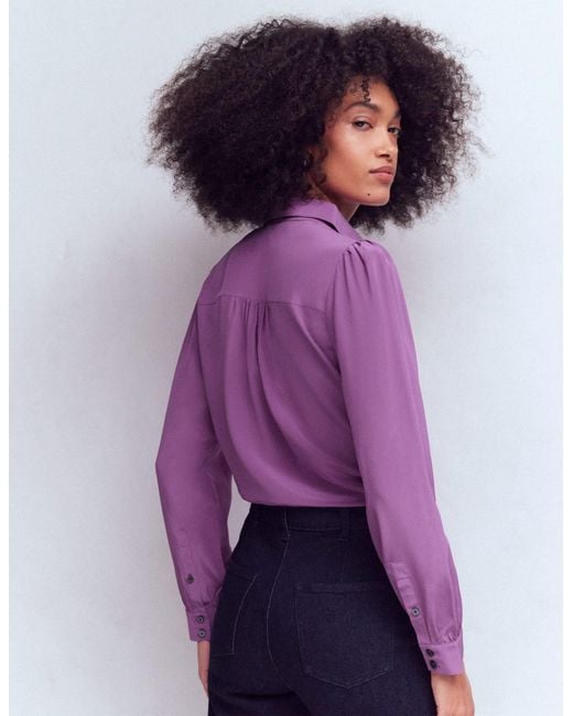 Boden Purple Sara Silk Shirt