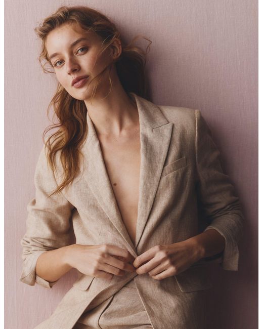 Boden Multicolor Woodbridge Linen Blazer-Amphora, Chambray