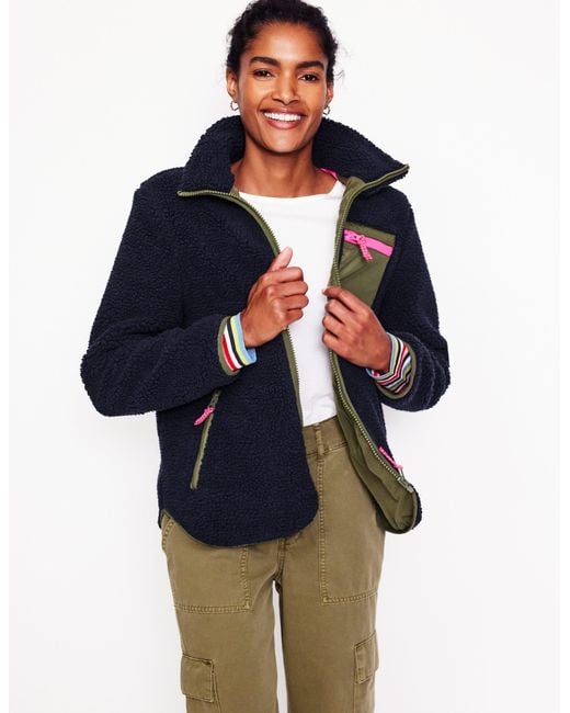 Boden Blue Truro Borg Fleece Jacket