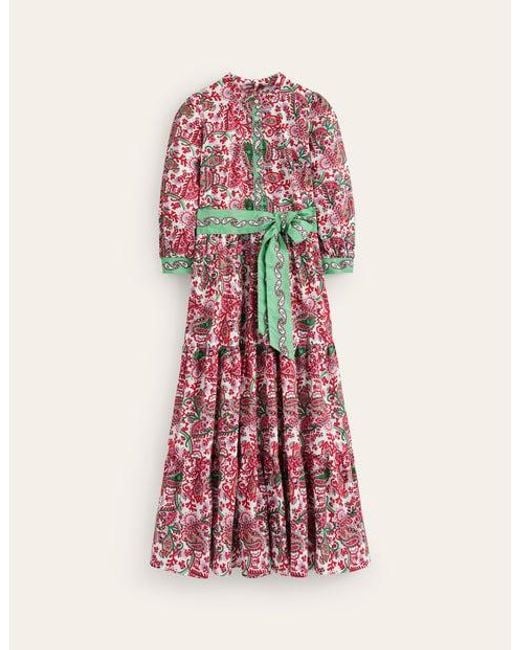 Boden Alba Tiered Cotton Maxi Dress Multi, Fantastical