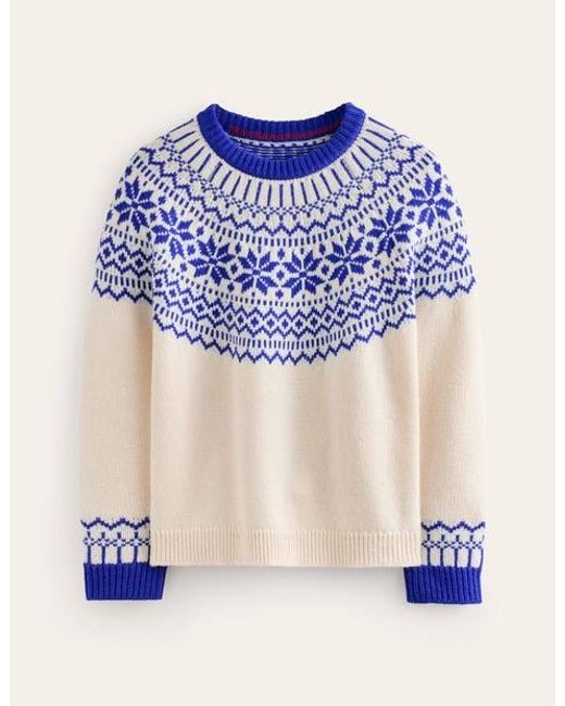 Boden Blue Eleanor Fair Isle Jumper