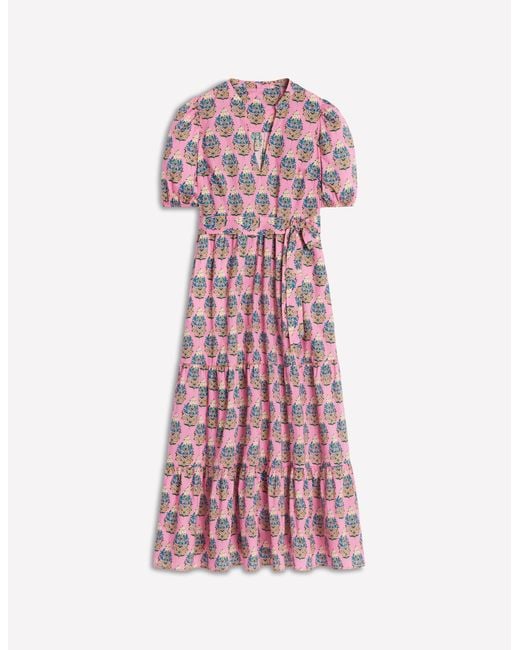 Boden Pink Christabel Cotton Midi Dress