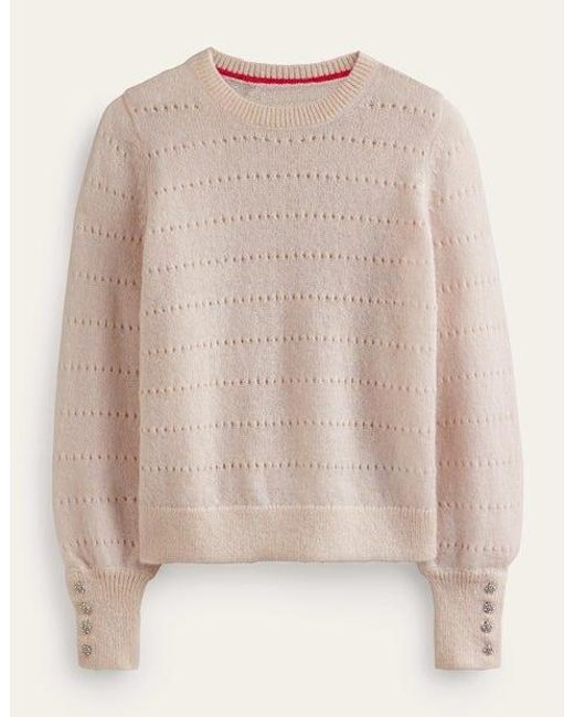Boden Natural Fluffy Textured Sweater
