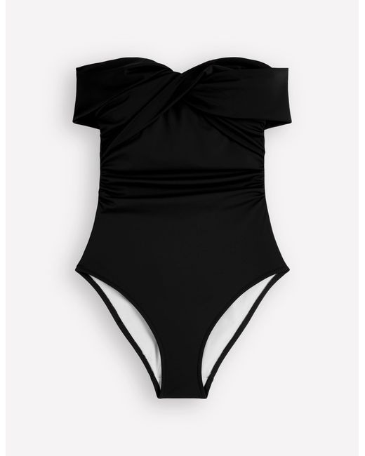Boden Black Bardot Wrap Swimsuit
