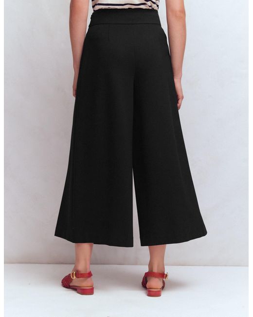 Boden White Single Pleat Ponte Culottes